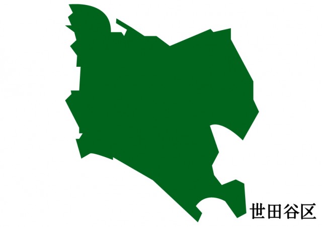 東京都世田谷区 せたがやく の地図 緑塗り 無料イラスト素材 素材ラボ
