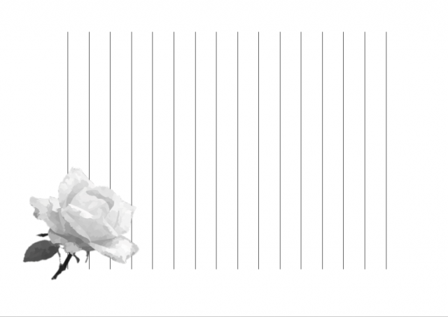 白黒の水彩バラの便箋 喪中用 無料イラスト素材 素材ラボ