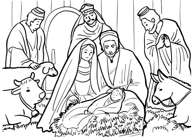 クリスマスのぬりえ イエス様がお生まれになったよ 降誕際のぬりえ 無料イラスト素材 素材ラボ