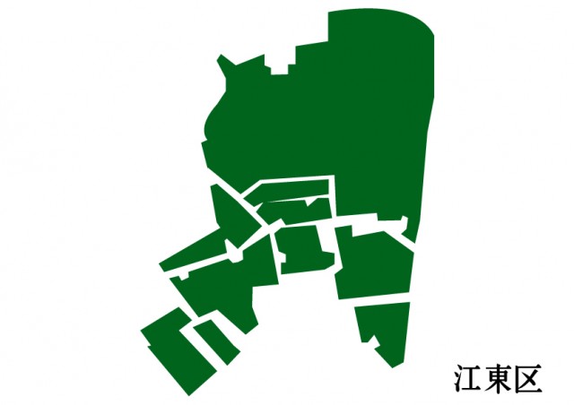 東京都江東区 こうとうく の地図 緑塗り 無料イラスト素材 素材ラボ