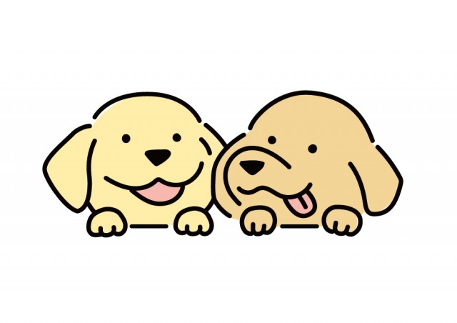 二匹の犬のイラスト | 無料イラスト素材｜素材ラボ