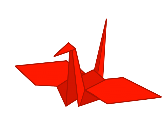 赤の鶴の折り紙 無料イラスト素材 素材ラボ