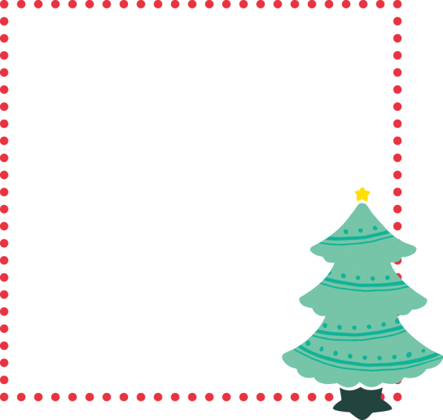 クリスマスツリーのフレーム エメラルド 無料イラスト素材 素材ラボ