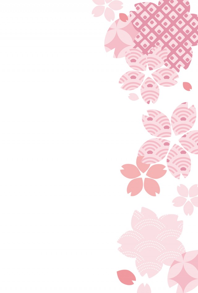 桜と和柄のポスト…