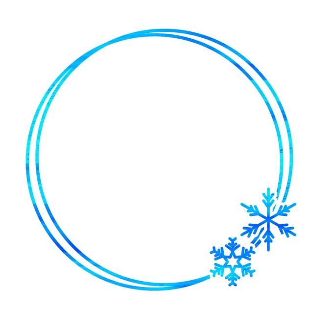 雪の結晶 円形フレーム 無料イラスト素材 素材ラボ