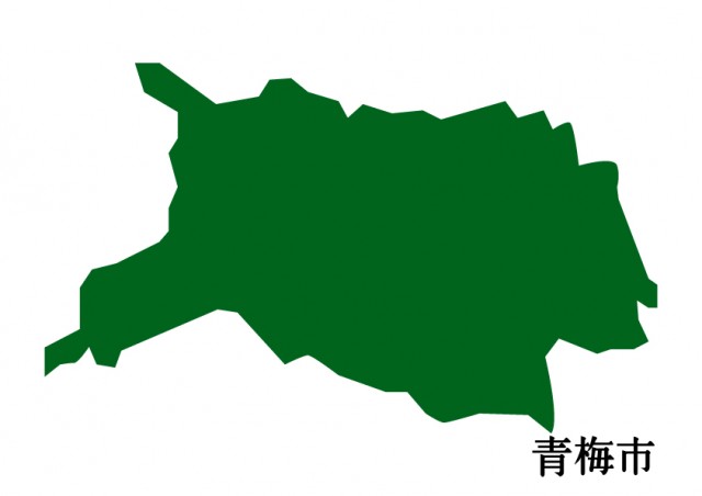 東京都青梅市 おうめし の地図 緑塗り 無料イラスト素材 素材ラボ