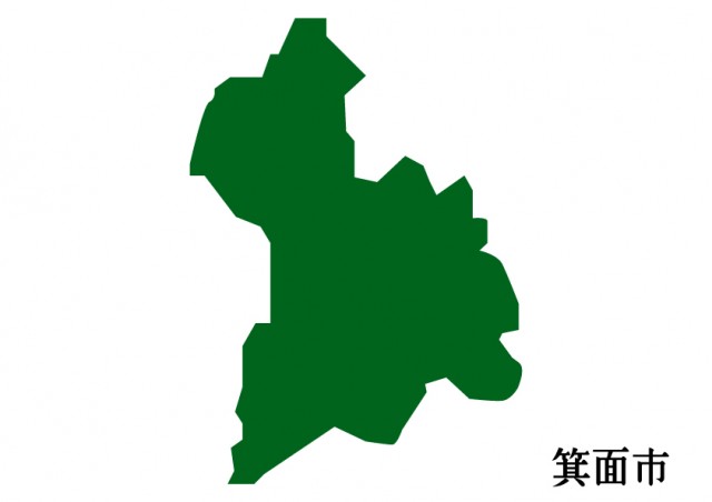 大阪府箕面市 みのおし の地図 緑塗り 無料イラスト素材 素材ラボ