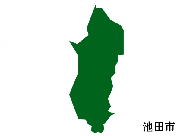 大阪府池田市 いけだし の地図 緑塗り 無料イラスト素材 素材ラボ