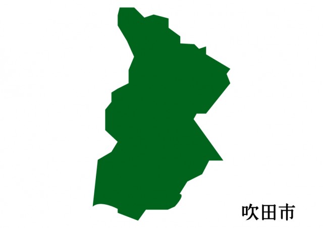 大阪府吹田市 すいたし の地図 緑塗り 無料イラスト素材 素材ラボ