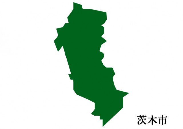 大阪府茨木市 いばらきし の地図 緑塗り 無料イラスト素材 素材ラボ