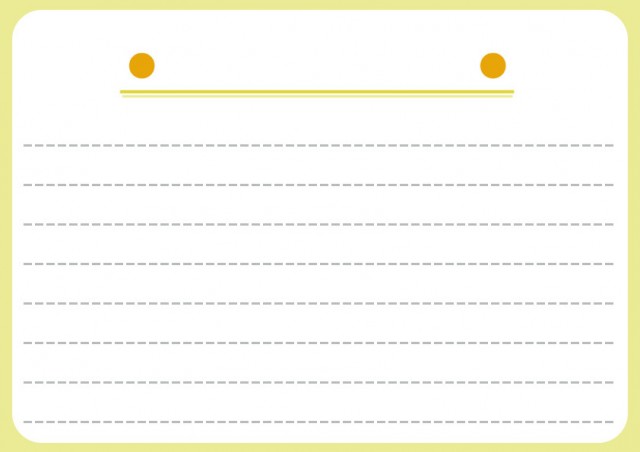 罫線付きメモ帳ノートの枠フレーム 橫 黄色 無料イラスト素材 素材ラボ