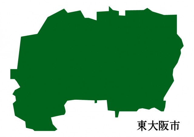 大阪府東大阪市 だいとうし の地図 緑塗り 無料イラスト素材 素材ラボ