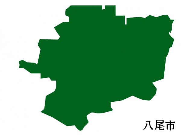 大阪府八尾市 やおし の地図 緑塗り 無料イラスト素材 素材ラボ