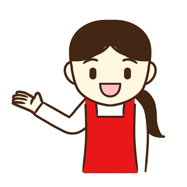 手で指している女性のレジ店員のイラスト 無料イラスト素材 素材ラボ