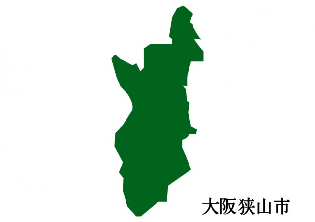 大阪府大阪狭山市 おおさかさやまし の地図 緑塗り 無料イラスト素材 素材ラボ