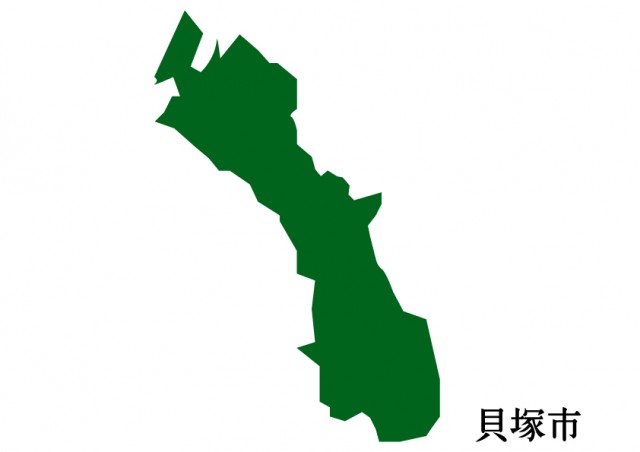 大阪府貝塚市 かいづかし の地図 緑塗り 無料イラスト素材 素材ラボ