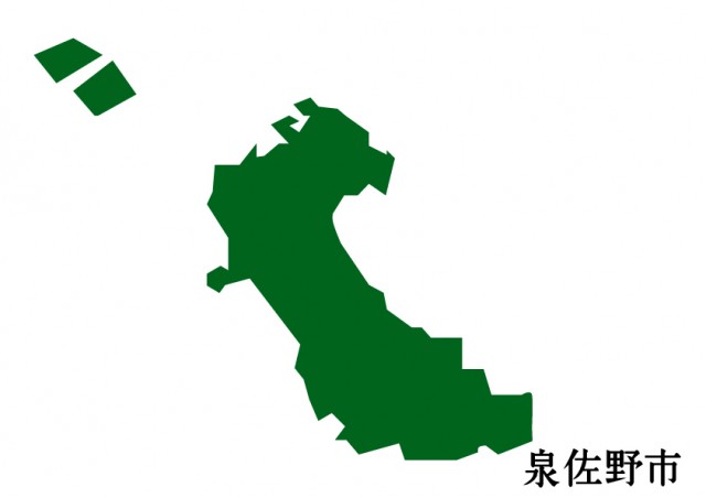 大阪府泉佐野市 いづみさのし の地図 緑塗り 無料イラスト素材 素材ラボ