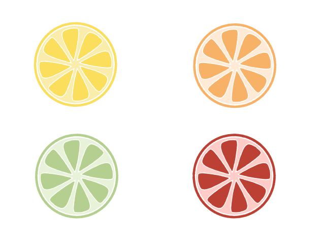 柑橘類の切り口のイラスト 無料イラスト素材 素材ラボ