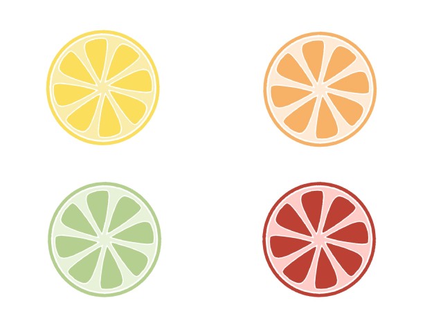 柑橘類の切り口のイラスト 無料イラスト素材 素材ラボ