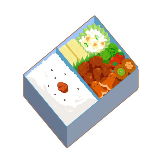 四角のお弁当箱 無料イラスト素材 素材ラボ