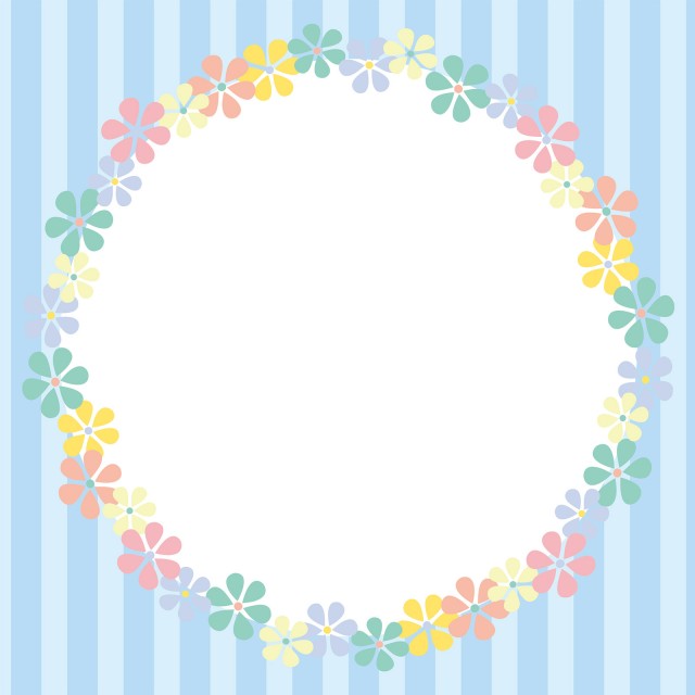 正方形フレーム 春 花の輪っか 無料イラスト素材 素材ラボ