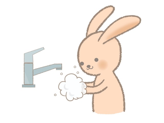 手洗いするウサギのイラスト 無料イラスト素材 素材ラボ