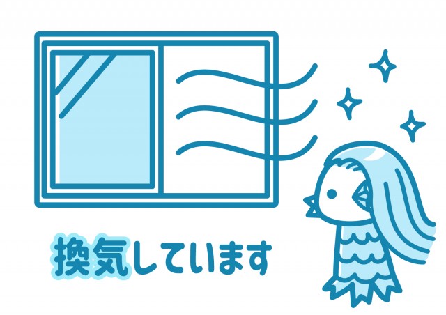 換気しているアマビエ 無料イラスト素材 素材ラボ