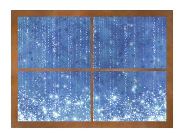 絵本風の可愛いキラキラの雨が降る窓セット 暗 無料イラスト素材 素材ラボ