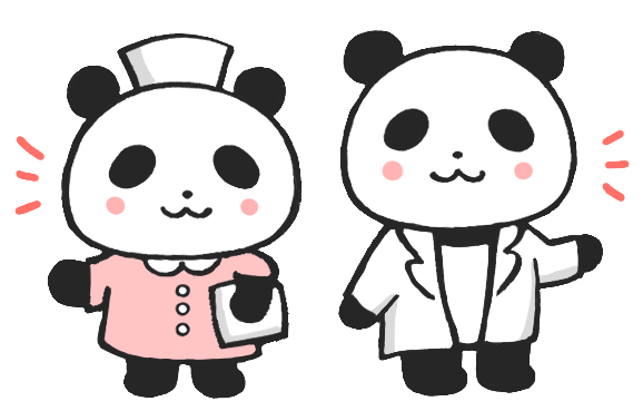 看護師とお医者さんのパンダのイラスト 無料イラスト素材 素材ラボ