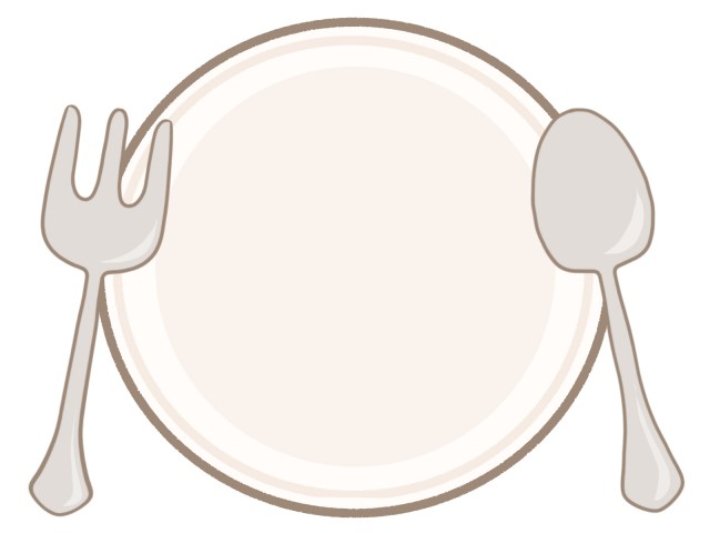 お皿とフォークとスプーンのイラスト 無料イラスト素材 素材ラボ