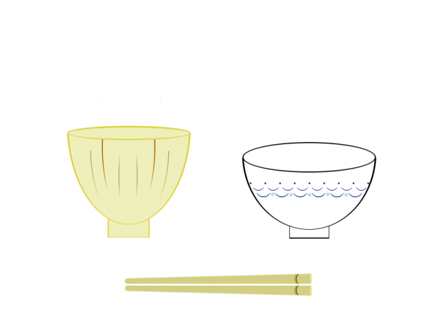 陶器 お椀 お箸 和食器のイラスト 無料イラスト素材 素材ラボ