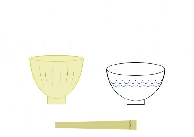 陶器 お椀 お箸 和食器のイラスト 無料イラスト素材 素材ラボ