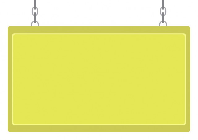 看板お知らせプレートのイラスト 黄色 無料イラスト素材 素材ラボ