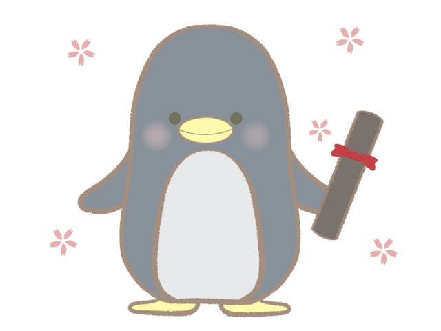 卒業証書を持つペンギンのイラスト 無料イラスト素材 素材ラボ