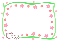 ネコさんと桜の花…