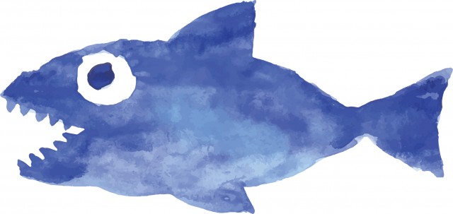 大きい魚一匹 水彩画 アナログイラスト 無料イラスト素材 素材ラボ