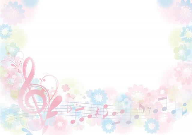 春色の優雅な音楽フレーム 無料イラスト素材 素材ラボ