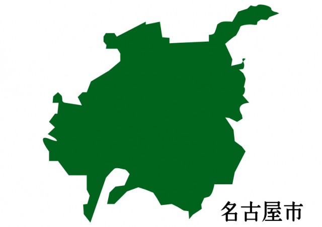 愛知県名古屋市 なごやし の地図 緑塗り 無料イラスト素材 素材ラボ