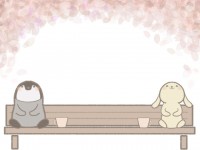 ベンチでお花見を…