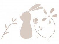 ウサギと花のイラ…