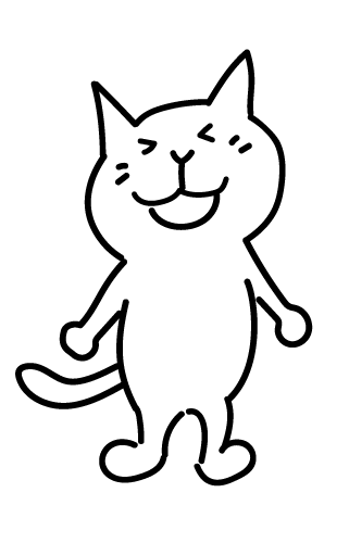 笑っている可愛い白猫のイラスト 無料イラスト素材 素材ラボ
