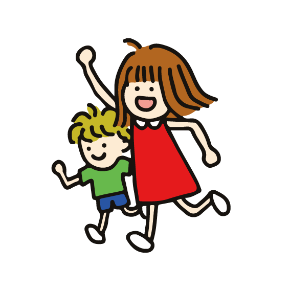 走っている女の子と男の子のイラスト 無料イラスト素材 素材ラボ