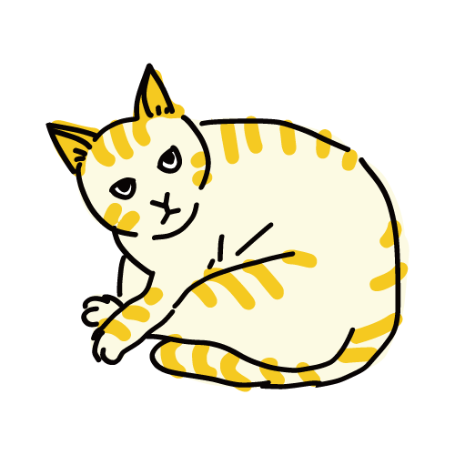 猫のシンプルスケッチイラスト 丸まる猫 無料イラスト素材 素材ラボ