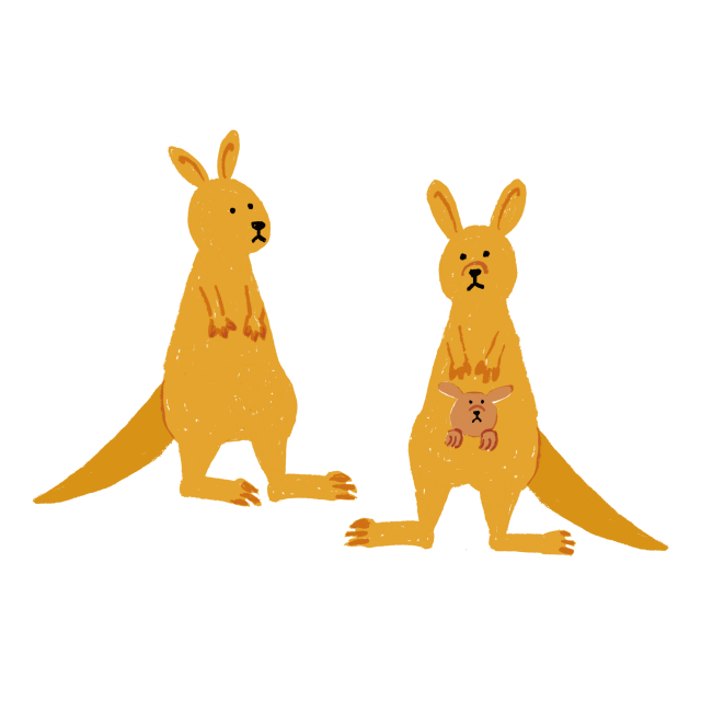 絵本風 オーストラリアの動物 カンガルー 無料イラスト素材｜素材ラボ