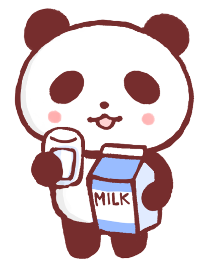 牛乳を飲むパンダのイラスト 無料イラスト素材 素材ラボ