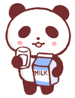 牛乳を飲むパンダ…