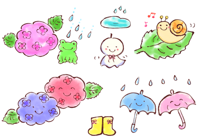 梅雨のイラストセット 無料イラスト素材 素材ラボ