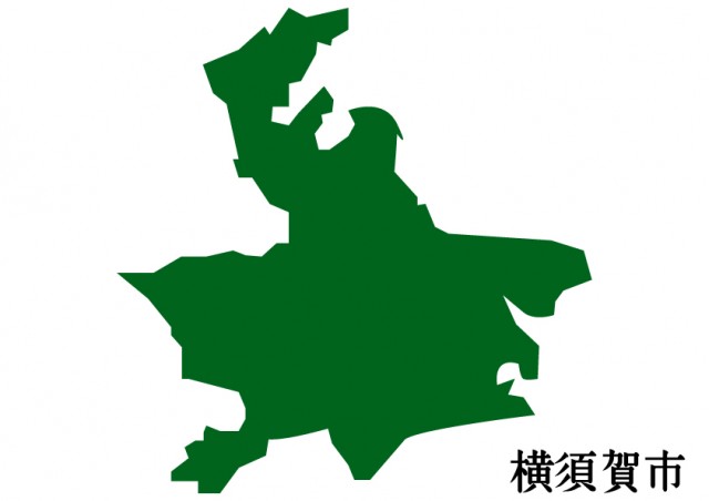 神奈川県横須賀市 よこすかし の地図 緑塗り 無料イラスト素材 素材ラボ