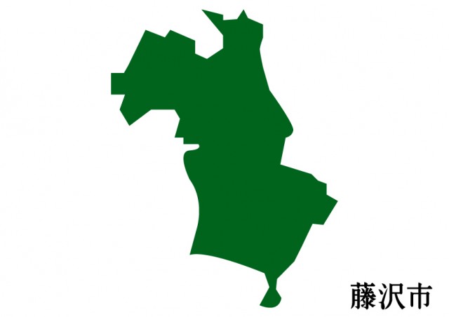 神奈川県藤沢市 ふじさわし の地図 緑塗り 無料イラスト素材 素材ラボ