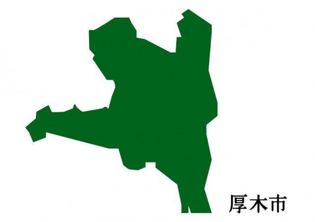 神奈川県厚木市 あつぎし の地図 緑塗り 無料イラスト素材 素材ラボ